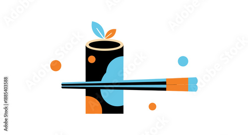 Abstract illustration of cylindrical bamboo