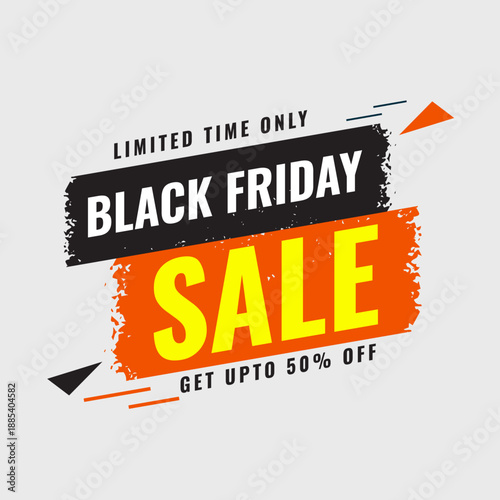 Bold Black Friday Sale Banner with Up to 50% Discount
