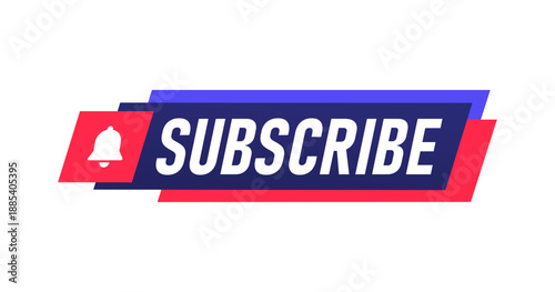 Subscribe Button Banner with Notification Bell Icon on White Background
