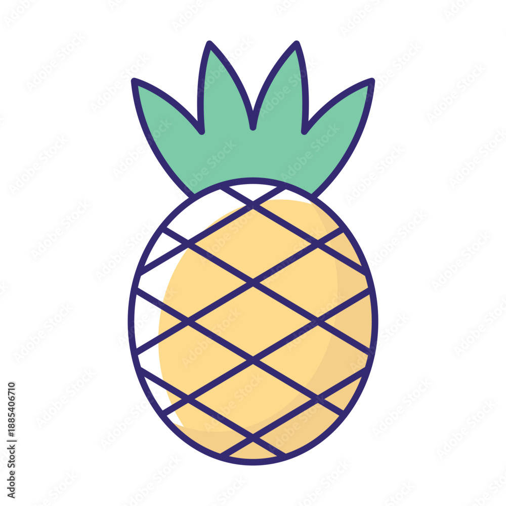 Obraz premium Pineapple Vector icon which can easily modify or edit
