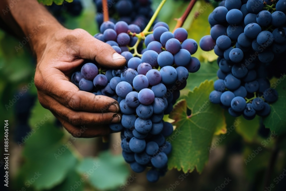 Obraz premium Grapes farm vineyard outdoors.