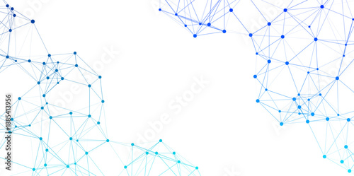 Abstract Blue Network Connections  Digital Technology Background
