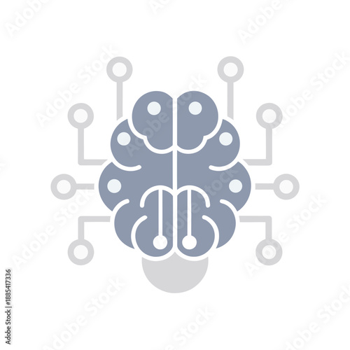 Artificial Intelligence Brain with Circuit Board Network Concept

