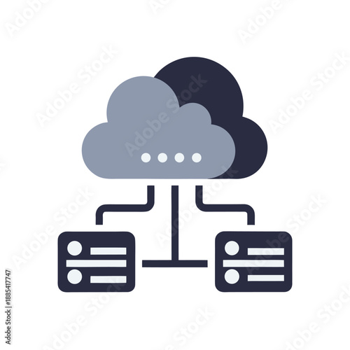 Cloud Computing Network Infrastructure and Server Connection Icon