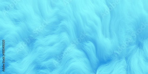 Soft blue faux fur texture background with wavy fibers and elegant movement and warmth ideal for winter themes, cozy interior design.
