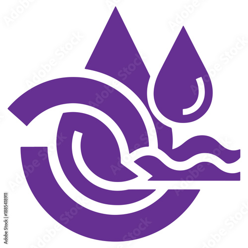 Purple abstract water cycle symbolizing nature and sustainability environmental conservation concept