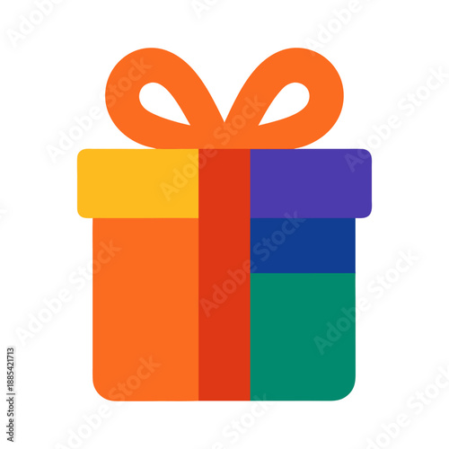 Festive gift box adorned with an orange ribbon, perfect for holiday, birthday, celebration, and giftgiving themed projects.