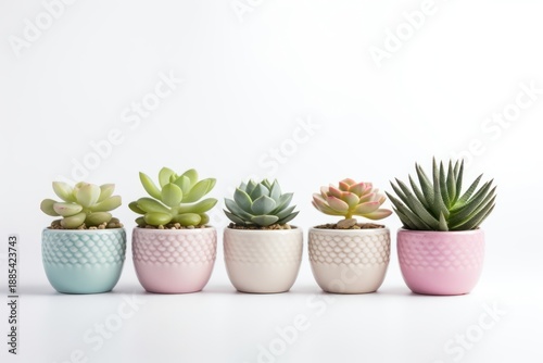 Wallpaper Mural Succulents plant vase white background. Torontodigital.ca