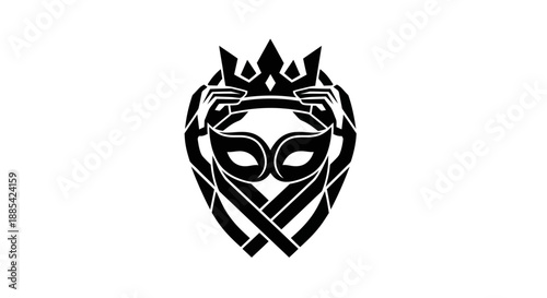Abstract mask design with crown