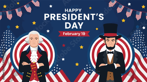 Happy President's Day With George Washington And Abraham Lincoln