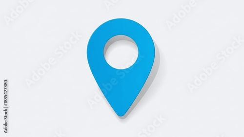 Free Download Bright blue location pin marker icon showing a place on a map for travel or delivery. - GFXLoad