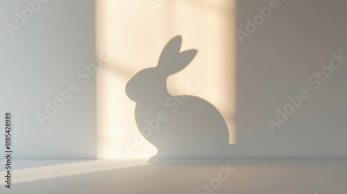 The shadow of a rabbit on the wall