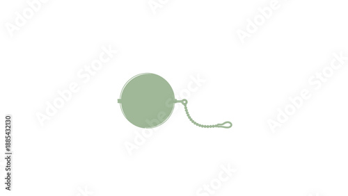Simple green silhouette of a sperm cell on white background.