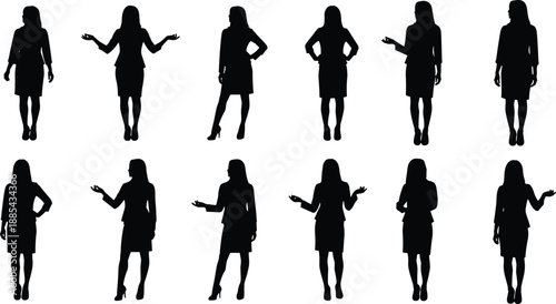 Black silhouette timeline illustrating a woman's life stages from infancy to elderly with stroller, child, bride, pregnancy, motherhood, and aging