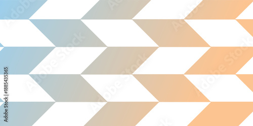 seamless geometric background featuring diagonal chevrons in blue to peach gradient. Ideal for tech, business, or creative layouts. Evokes motion, balance,