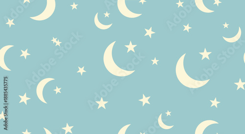 Minimal Eid Pattern Background Shows Crescent and Star in Clean Flat Design