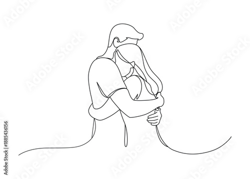 Valentine’s Day Couples & Romance One Line Art | Continuous Single Line Lovers, Minimal Romantic Couple Illustrations