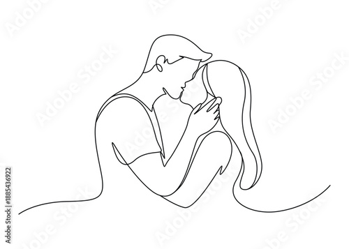 Valentine’s Day Couples & Romance One Line Art | Continuous Single Line Lovers, Minimal Romantic Couple Illustrations