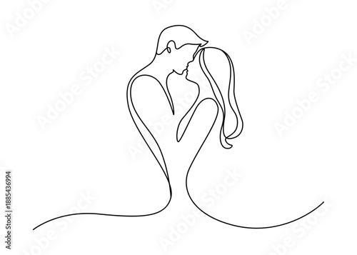 Valentine’s Day Couples & Romance One Line Art | Continuous Single Line Lovers, Minimal Romantic Couple Illustrations