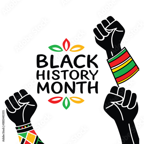 Hands and Leaves for Black History Month Concept