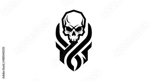 Abstract skull design on white