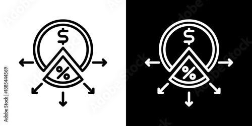 Dividends Payment Icon Of Line Black And White Styl