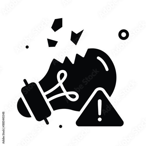 Customizable glyph icon of energy crisis, power shortage, resource instability