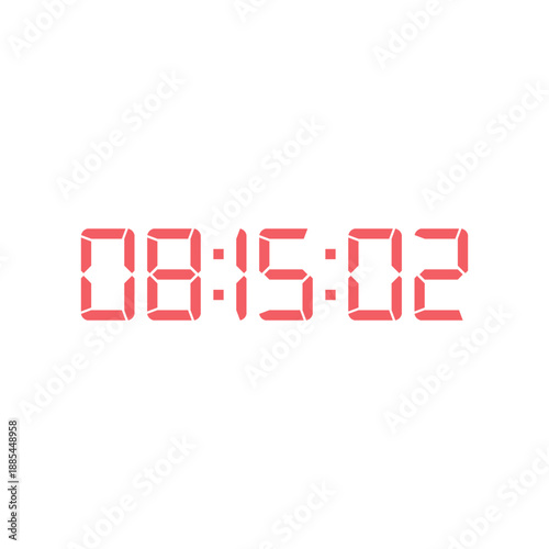 LED digital clock number for counter or calculator mockup design