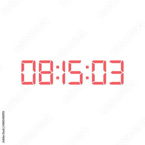 LED digital clock number for counter or calculator mockup design