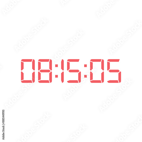 LED digital clock number for counter or calculator mockup design