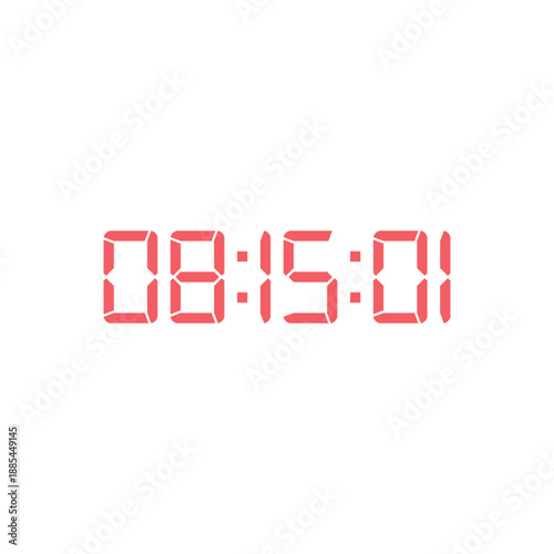 LED digital clock number for counter or calculator mockup design