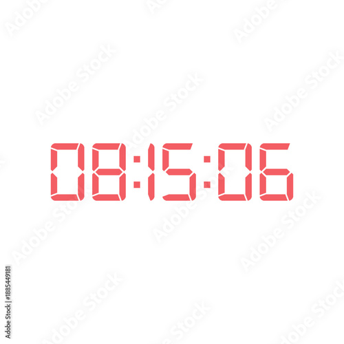 LED digital clock number for counter or calculator mockup design