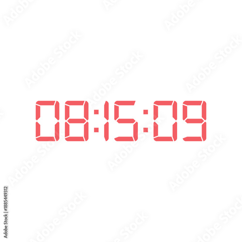 LED digital clock number for counter or calculator mockup design