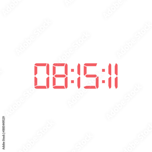 LED digital clock number for counter or calculator mockup design