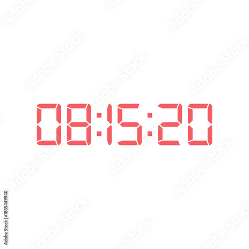 LED digital clock number for counter or calculator mockup design