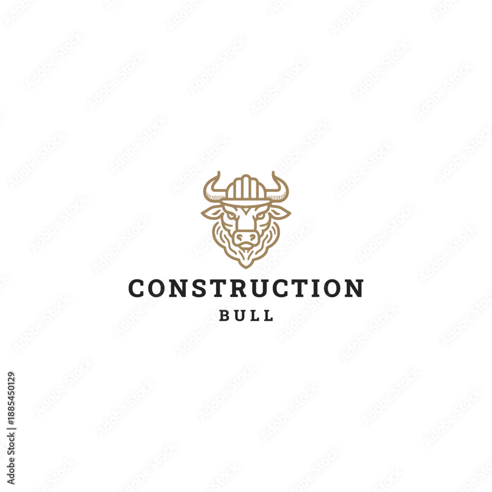 Fototapeta premium Construction bull logo design template vector illustration