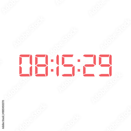 LED digital clock number for counter or calculator mockup design