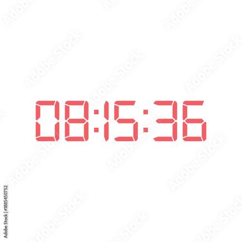 LED digital clock number for counter or calculator mockup design