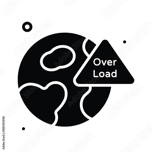 Excessive population growth pressure, trendy glyph icon of over population