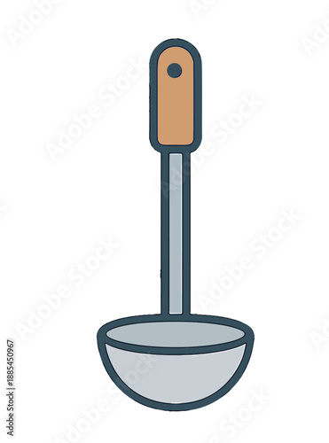 Kitchen Ladle Utensil Illustration.