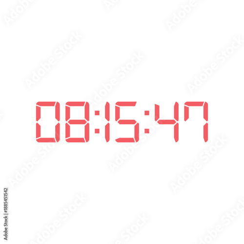 LED digital clock number for counter or calculator mockup design