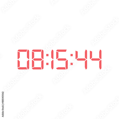LED digital clock number for counter or calculator mockup design