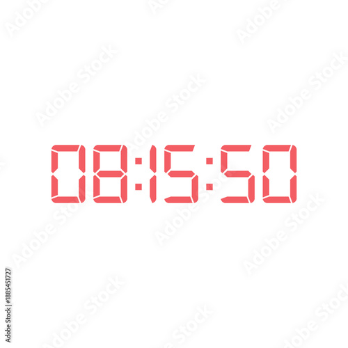 LED digital clock number for counter or calculator mockup design