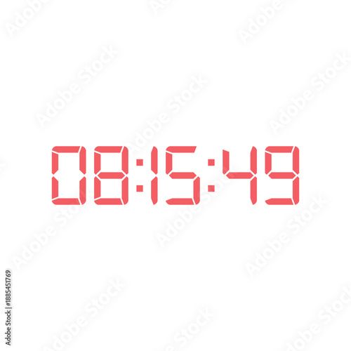 LED digital clock number for counter or calculator mockup design