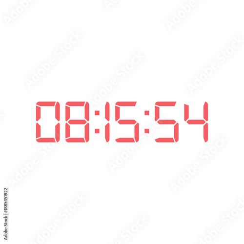 LED digital clock number for counter or calculator mockup design