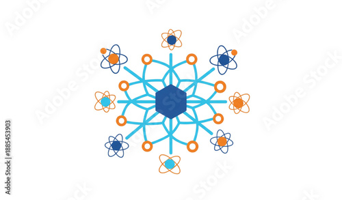 Multichannel multitasking connectivity icon flat vector symbol isolated on white
‎