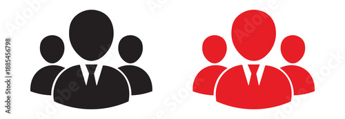 Professional Team and Leadership Silhouette Icons