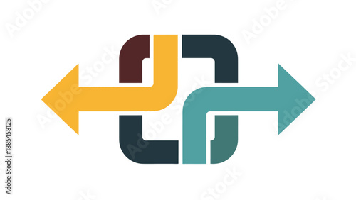 Interconnected Arrows Pointing in Different Directions.