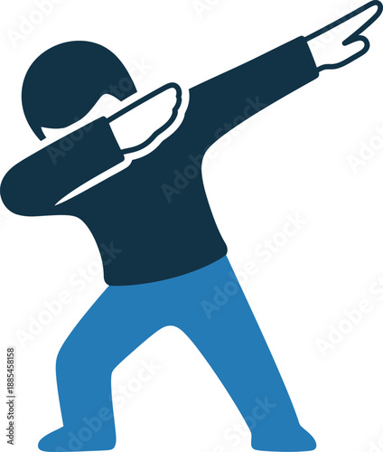 Dabbing Dance Pose Character Vector