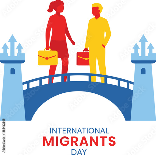 International Migrants Day Bridge Vector